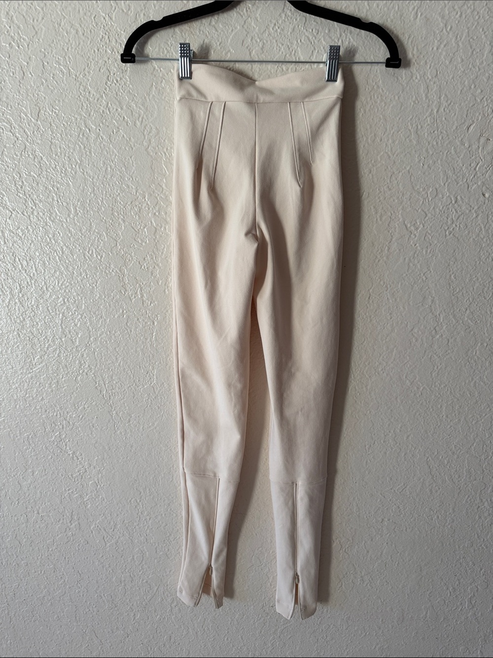 Live The Process High-Waist Zip Ankle Leggings Size XS Cream Ivory Luxury - Picture 3 of 5